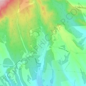 Topografisk karta Naseby, höjd, relief