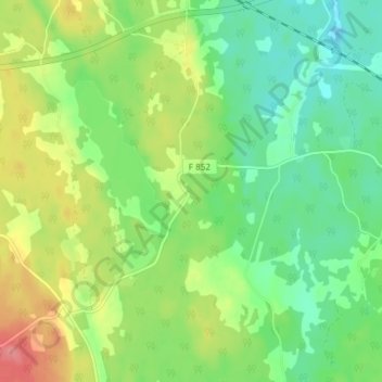 Topografisk karta Svenstorp, höjd, relief