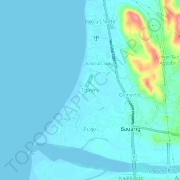 Topografisk karta Taberna, höjd, relief