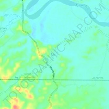 Topografisk karta Mat-i, höjd, relief