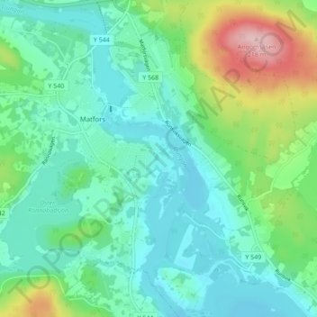 Topografisk karta Bällsta, höjd, relief