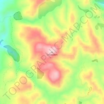 Topografisk karta Snowden, höjd, relief