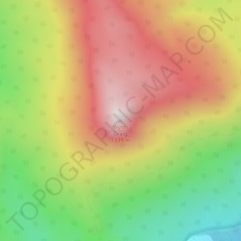 Topografisk karta Wylds Craig, höjd, relief