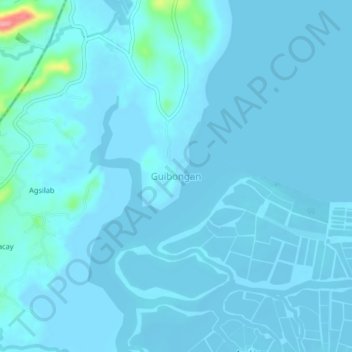 Topografisk karta Guibongan, höjd, relief