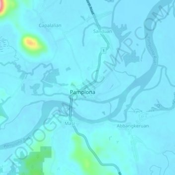 Topografisk karta Centro, höjd, relief