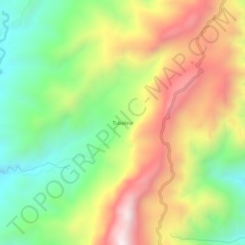 Topografisk karta Tubalina, höjd, relief
