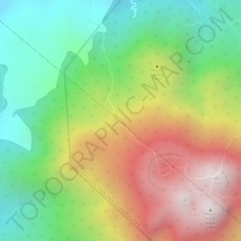 Topografisk karta White Island Viewpoint, höjd, relief