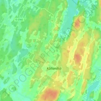 Topografisk karta Eke, höjd, relief