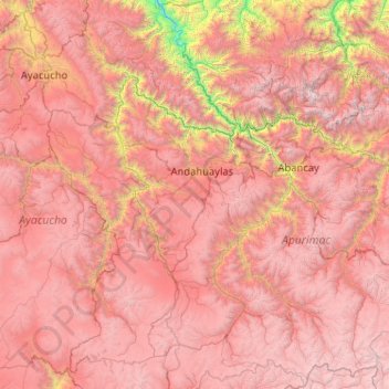 Topografisk karta Andahuaylas, höjd, relief