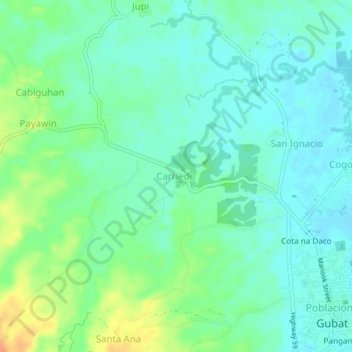 Topografisk karta Carriedo, höjd, relief