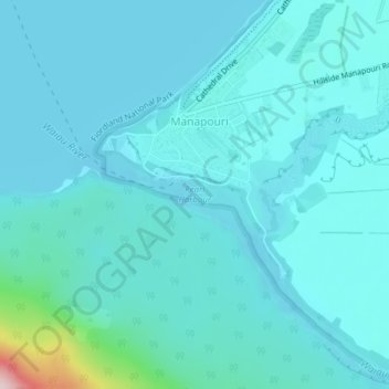 Topografisk karta Pearl Harbour, höjd, relief