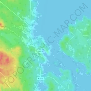 Topografisk karta Björn, höjd, relief