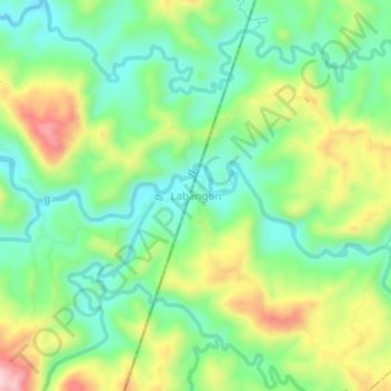 Topografisk karta Labangon, höjd, relief
