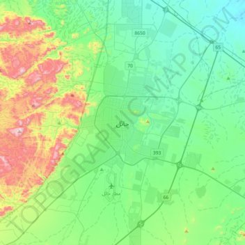 Topografisk karta Ha'il, höjd, relief