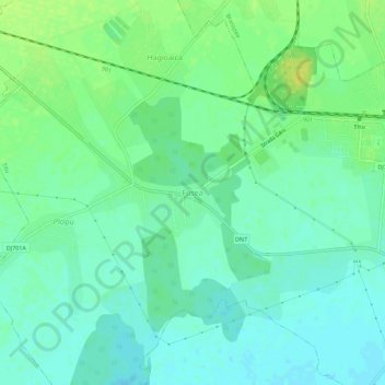 Topografisk karta Fusea, höjd, relief