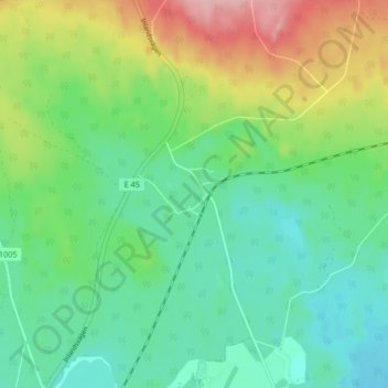 Topografisk karta Tallhed, höjd, relief
