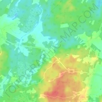 Topografisk karta Ryda, höjd, relief