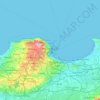 Topografisk karta Alger, höjd, relief