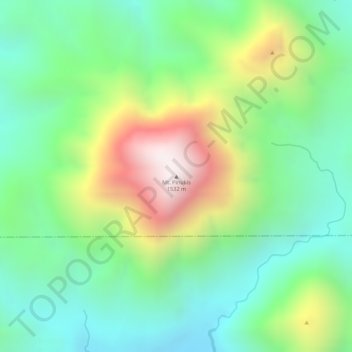 Topografisk karta Mt. Pinukis, höjd, relief