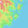 Topografisk karta Härnösand, höjd, relief
