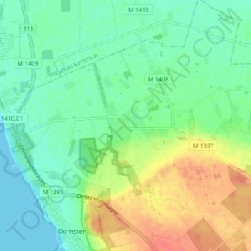 Topografisk karta Döshult, höjd, relief