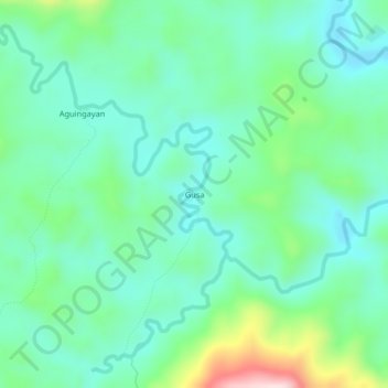 Topografisk karta Gusa, höjd, relief