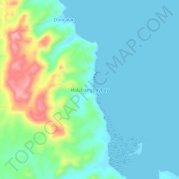 Topografisk karta Halabangbaybay, höjd, relief