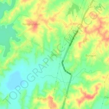 Topografisk karta Baay, höjd, relief