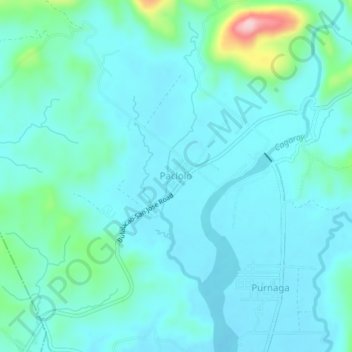 Topografisk karta Paclolo, höjd, relief