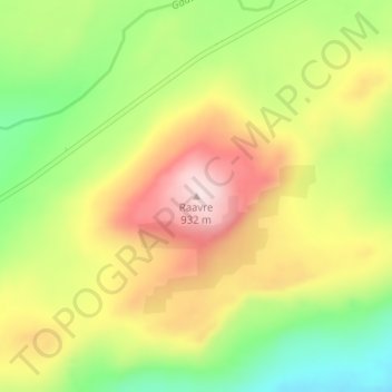 Topografisk karta Raavre, höjd, relief