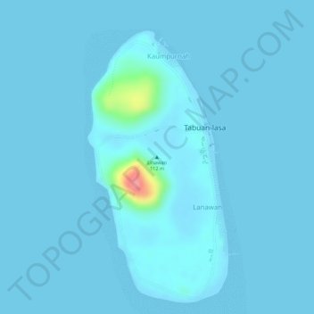 Topografisk karta Linawan, höjd, relief