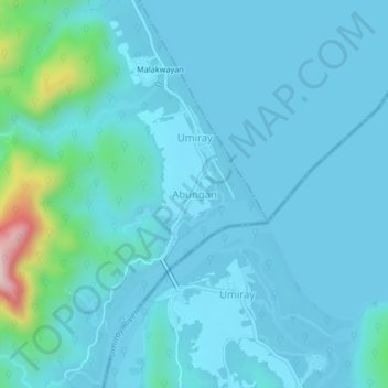 Topografisk karta Abungan, höjd, relief