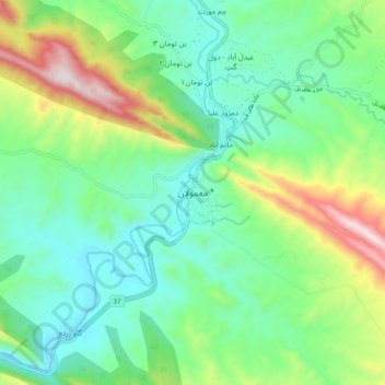 Topografisk karta Mamulan City, höjd, relief
