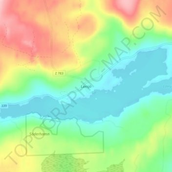 Topografisk karta Laxsjö, höjd, relief
