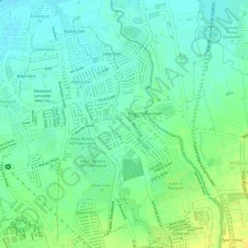 Topografisk karta Kaliwa Dam, höjd, relief