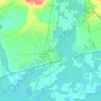 Topografisk karta Moulin d'Ocle, höjd, relief