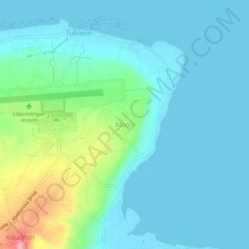 Topografisk karta Moog, höjd, relief