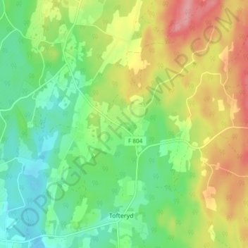 Topografisk karta Ekhult, höjd, relief