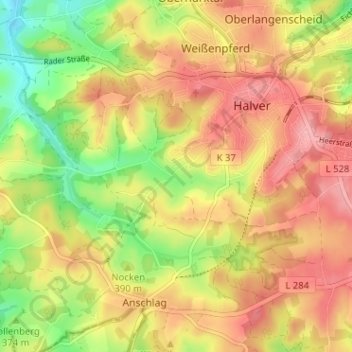 Topografisk karta Neuemühle, höjd, relief
