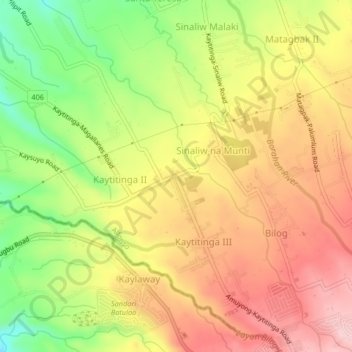 Topografisk karta Kaytitinga I, höjd, relief