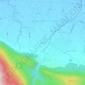 Topografisk karta Karim Abad, höjd, relief