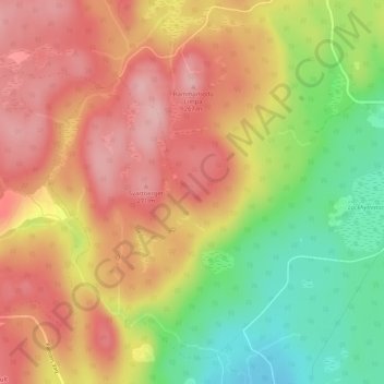 Topografisk karta Rusakulan, höjd, relief