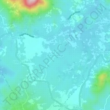 Topografisk karta Magupange, höjd, relief