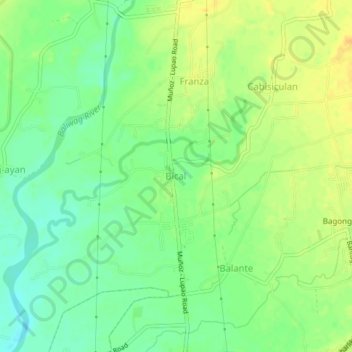 Topografisk karta Bical, höjd, relief