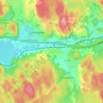 Topografisk karta Backa, höjd, relief