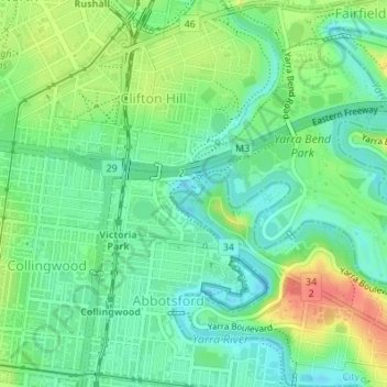 Topografisk karta Dights Falls, höjd, relief