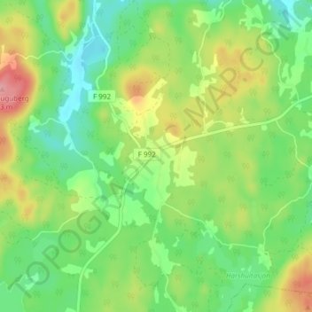 Topografisk karta Haurida, höjd, relief