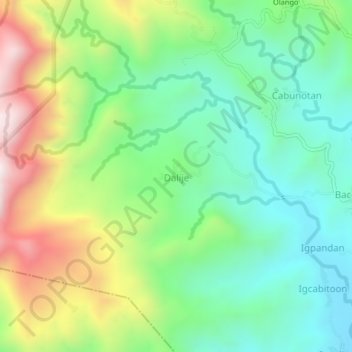 Topografisk karta Dalije, höjd, relief