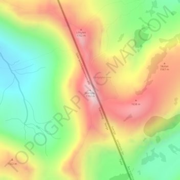 Topografisk karta Storsylen, höjd, relief