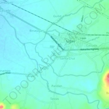 Topografisk karta Tomolin, höjd, relief